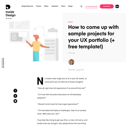 How to come up with sample projects for your UX portfolio (+ free template!) | Inside Design Blog