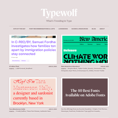 What's Trending in Type · Typewolf