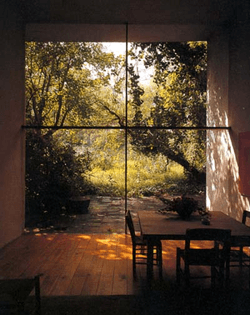 Architecture/garden, inside/outside, steel & glass wall