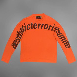 ⁣⁣ Aesthetic Terrorists Walter Van Beirendonck ⁣ Orange long sleeve shirt ⁣ S/S 2002⁣ Size XL