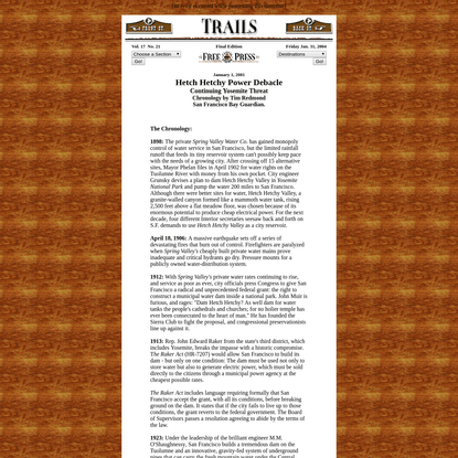 Hetch Hetchy Power Debacle - Trails Section - Clovis Free Press