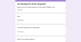no blueprint zine request