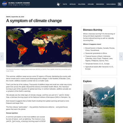 A symptom of climate change - Climate Change: Vital Signs of the Planet