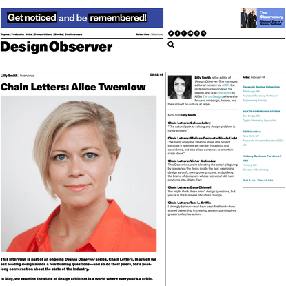 Chain Letters: Alice Twemlow: Design Observer