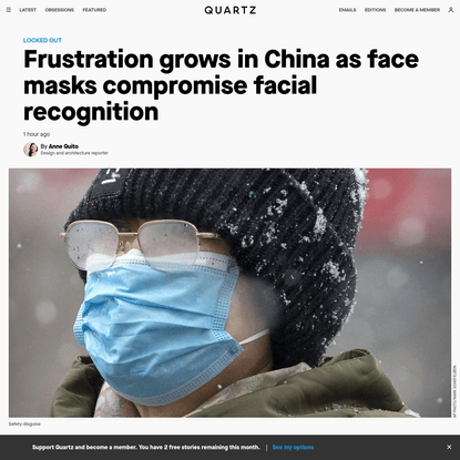 Frustration grows in China as face masks compromise facial recognition