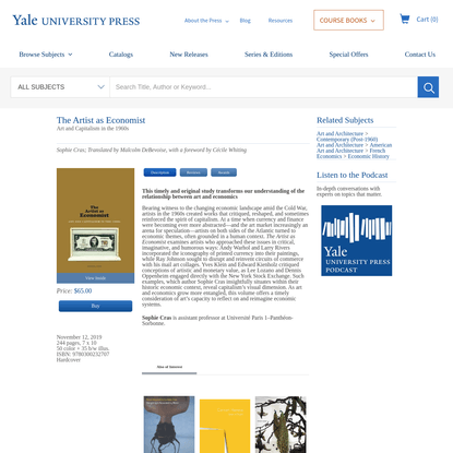 Artist as Economist | Yale University Press
