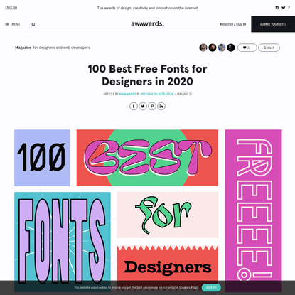 100 Best Free Fonts for Designers in 2020