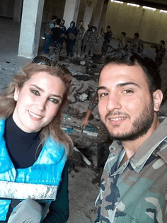 unspeakable but everyday impulse to take a selfie; 2 journalists from Aljazeera at the site of mass murder in Northern Syria