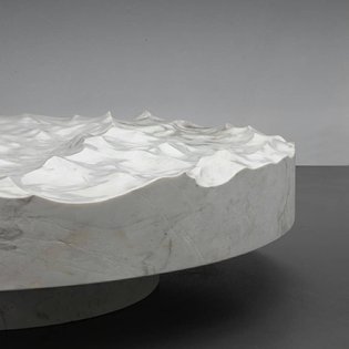 Mathieu Lehanneur's 'Ocean Memories Circular Low Table XXL (White)' is currently on display at Carpenters Workshop Gallery N...
