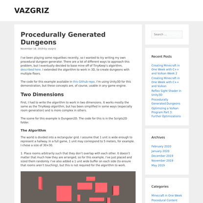 Procedurally Generated Dungeons – VAZGRIZ