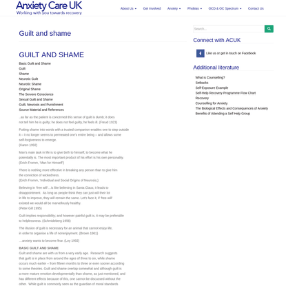 Guilt and shame - Anxiety Care UK