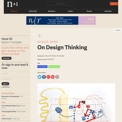On Design Thinking | Issue 35 | n+1