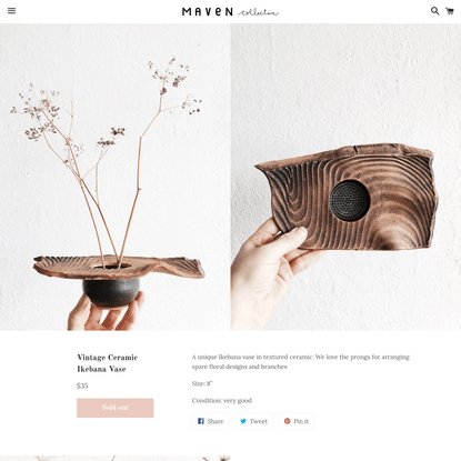 Vintage Ceramic Ikebana Vase