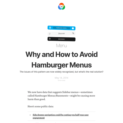 Why and How to Avoid Hamburger Menus - Luis Abreu - Product Design