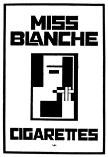 Vilmos Huszár, Miss Blanche Cigarettes (1926), logo