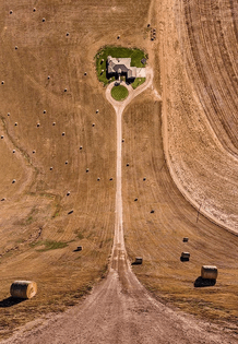 Drone shot of farm