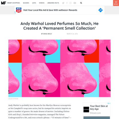 Andy Warhol Loved Perfumes So Much, He Created A 'Permanent Smell Collection'