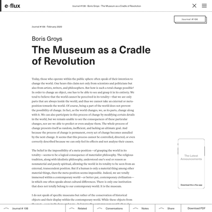 The Museum as a Cradle of Revolution