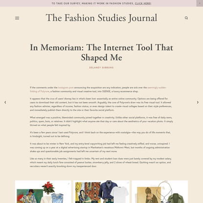 In Memoriam: The Internet Tool That Shaped Me - The Fashion Studies Journal