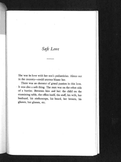 Safe Love (Lydia Davis)