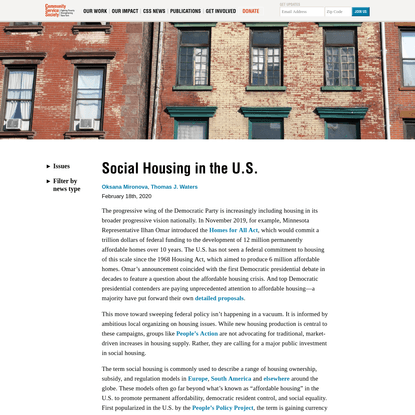 Social Housing in the U.S.