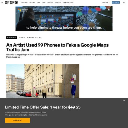 An Artist Used 99 Phones to Fake a Google Maps Traffic Jam