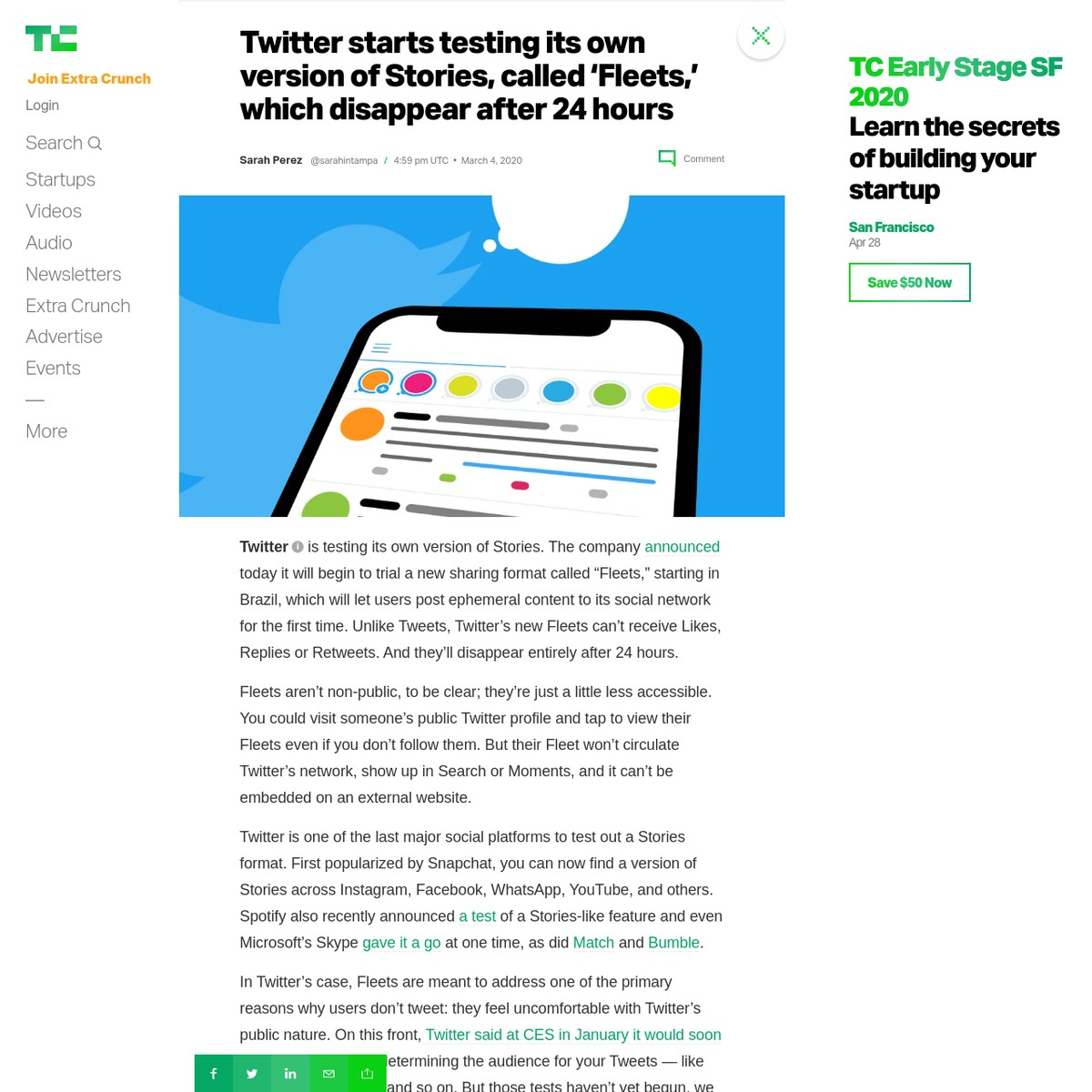 Twitter Starts Testing Its Own Version Of Stories, Called 'Fleets ...