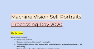 Machine Vision Self Portraits - Processing Day 2020
