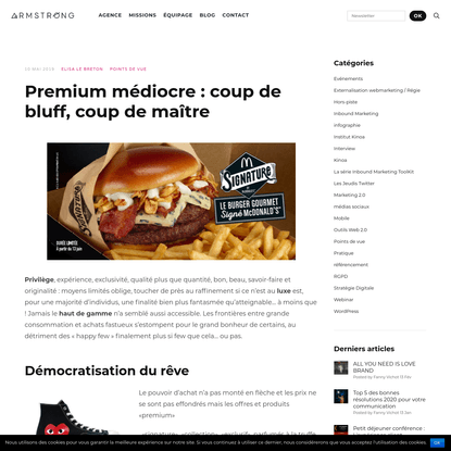 Premium médiocre : coup de bluff, coup de maître - Le Blog Armstrong