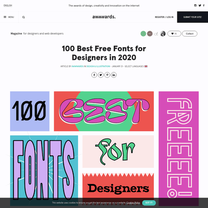 100 Best Free Fonts for Designers in 2020