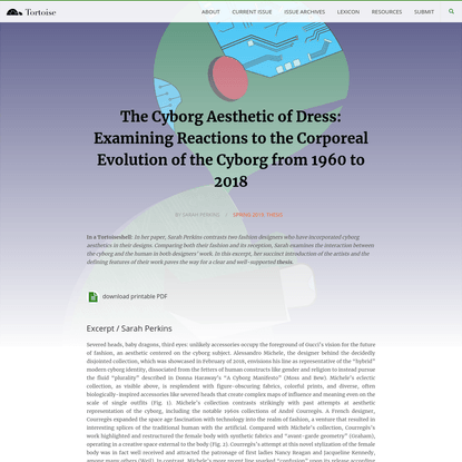 The Cyborg Aesthetic of Dress: Examining Reactions to the Corporeal Evolution of the Cyborg from 1960 to 2018
