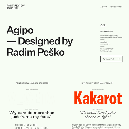 Agipo - Font Review Journal