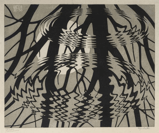 M.C. Escher, Rippled Surface Colour, 1950