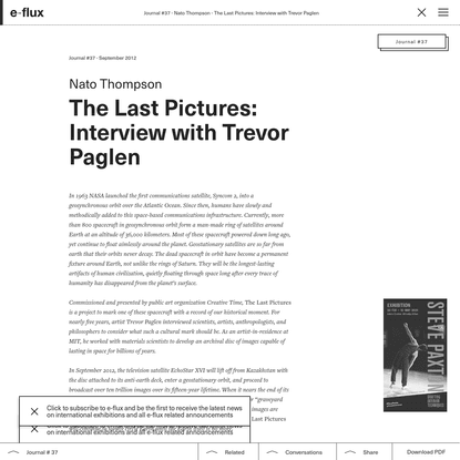 The Last Pictures: Interview with Trevor Paglen