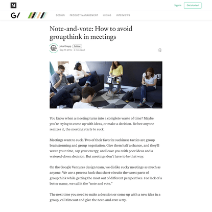 Note-and-vote: How to avoid groupthink in meetings
