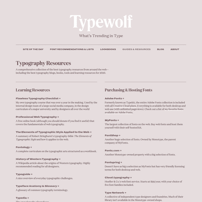 The Best Typography Resources for 2020 · Typewolf