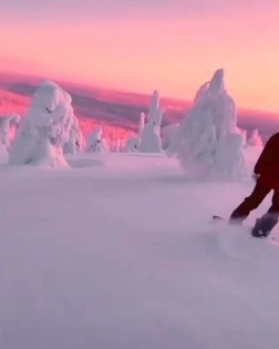 Snowbording in a winter wonderland. Lapland, Finland by @ingapasanen follow @satistimes