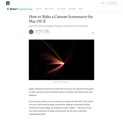 How to make a custom screensaver for Mac OS X