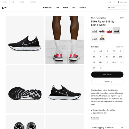 Nike React Infinity Run Flyknit Men's Running Shoe. Nike.com