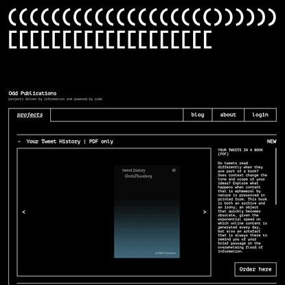 Odd Publications - projects driven by information and powered by code
