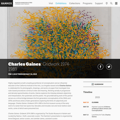 Charles Gaines: Gridwork 1974-1989