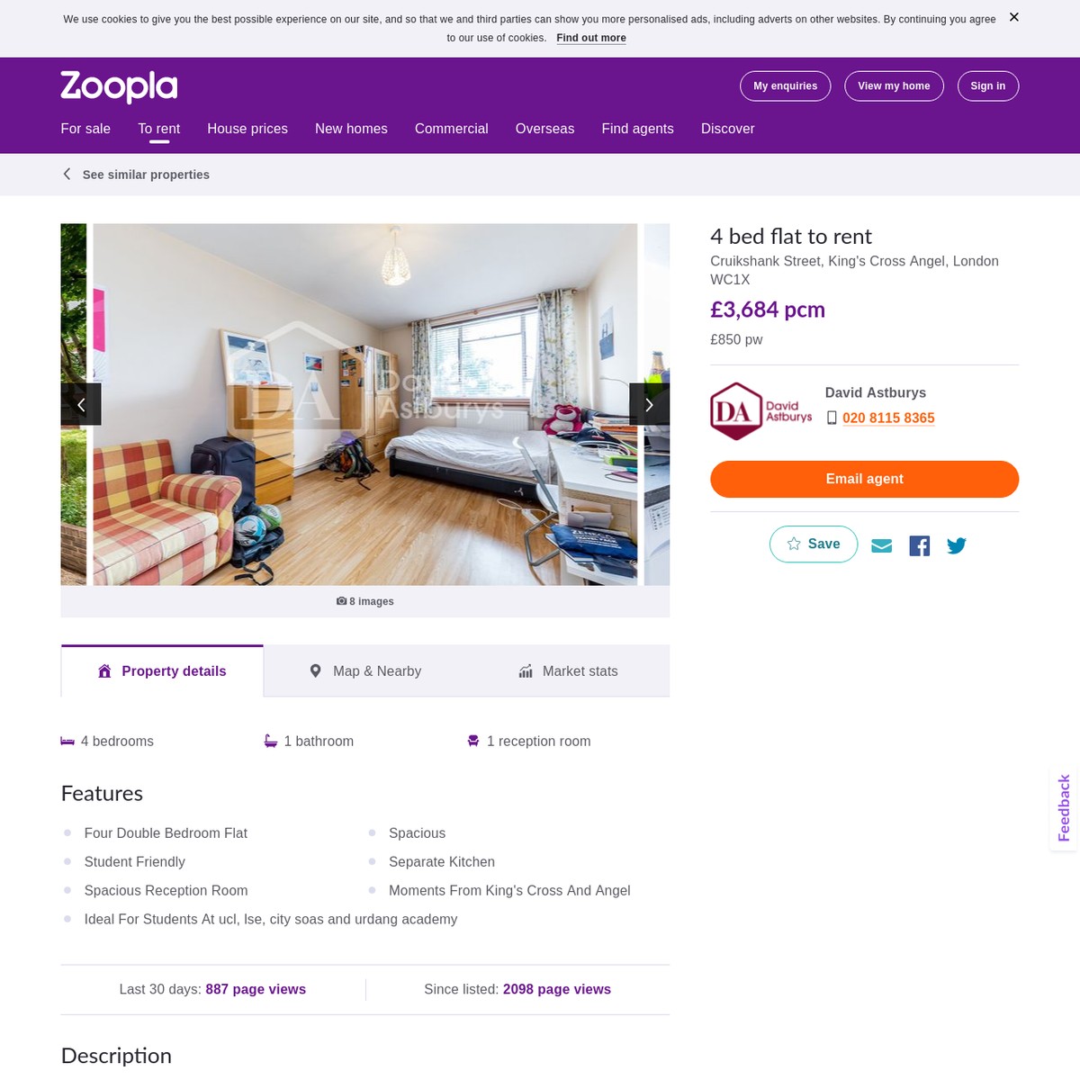 4 bed flat to rent in Cruikshank Street, King's Cross Angel, London WC1X Zoopla — Are.na