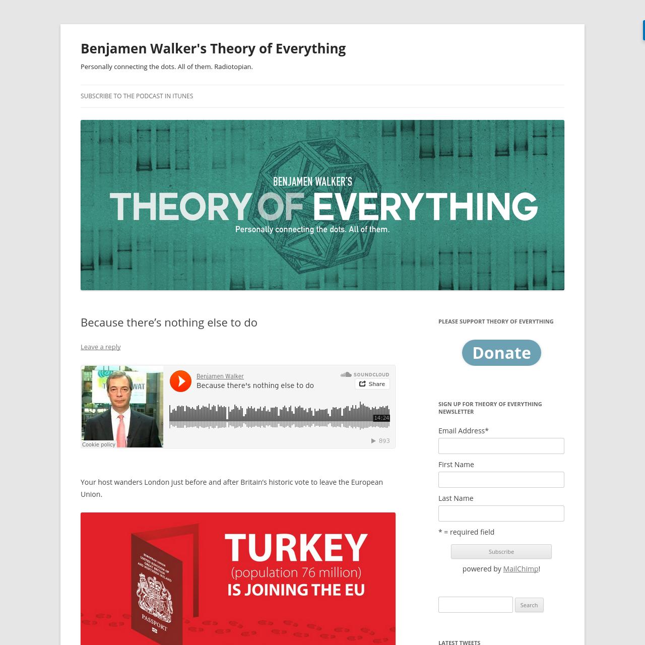 Because there's nothing else to do | Benjamen Walker's Theory of Everything