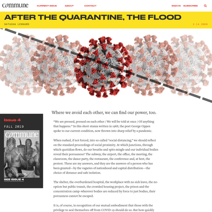After the Quarantine, the Flood | Commune