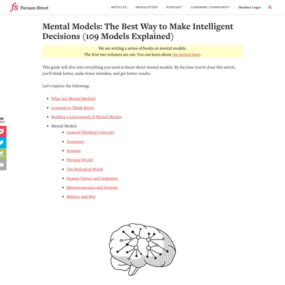 Mental Models: The Best Way to Make Intelligent Decisions (109 Models Explained)