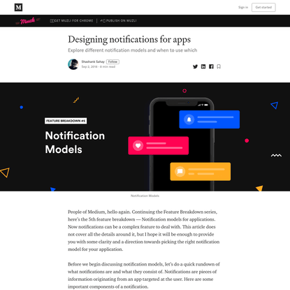 Designing notifications for apps