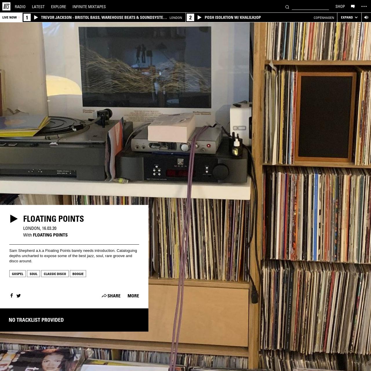 Floating Points 16th March 2020
