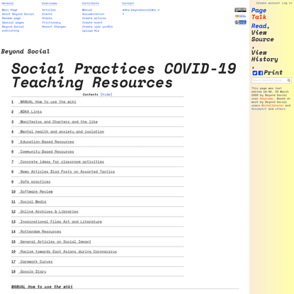 Social Practices COVID-19 Teaching Resources
