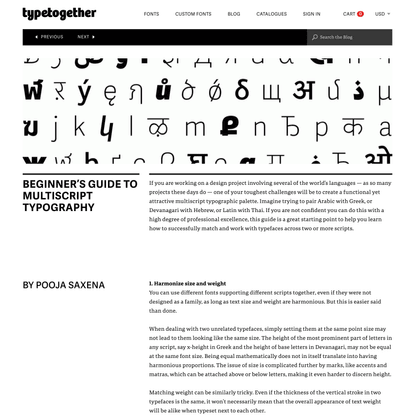 Multiscript Typography | TypeTogether