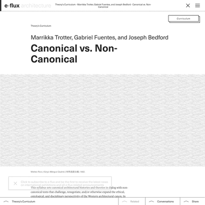 Canonical vs. Non-Canonical - Architecture - e-flux